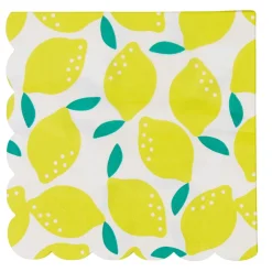 Serviette jetable motifs citron x20-Gifi Outlet