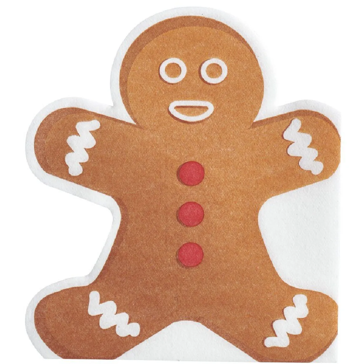 Serviette jetable motifs pain d’épices x12-Gifi Hot