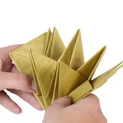 Serviette jetable pré pliée dorée x12-Gifi Online