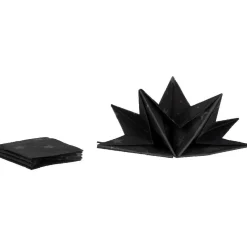 Serviette jetable pré pliée noire étoiles argentées x12-Gifi Clearance