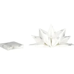 Serviette jetable pré pliée blanche étoiles argentées x12-Gifi Best