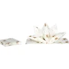 Serviette jetable pré pliée blanche étoiles dorées x12-Gifi New
