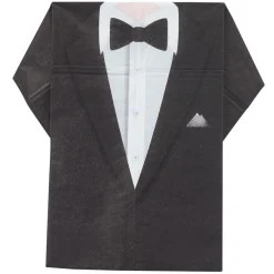 Serviette jetable pré pliée design costume de marié x10-Gifi