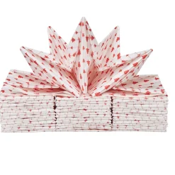 Serviette jetable pré pliée blanche sapins rouges x12-Gifi Discount