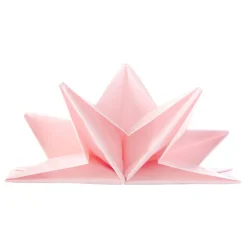 Serviette jetable pré pliée uni rose x12-Gifi Best
