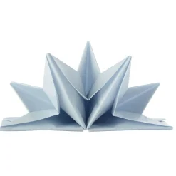 Serviette jetable pré pliée uni bleu ciel x12-Gifi Discount