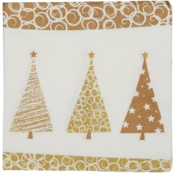Serviette motif sapin de Noël en papier doré x20-Gifi New