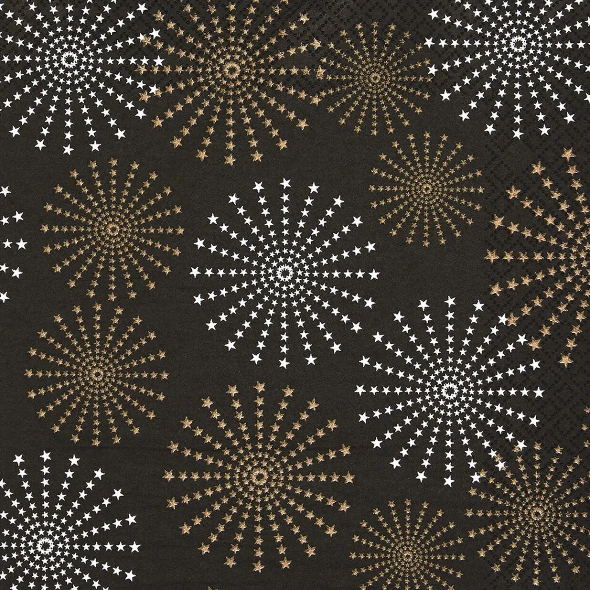 Serviette noire motif étoiles dorées et argentées x20-Gifi Sale