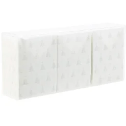 Serviette origami en papier motif sapin blanc argenté x12-Gifi New