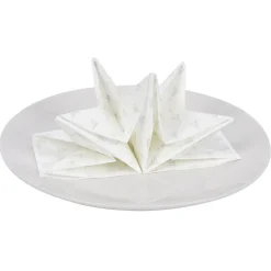 Serviette origami en papier motif sapin blanc argenté x12-Gifi New