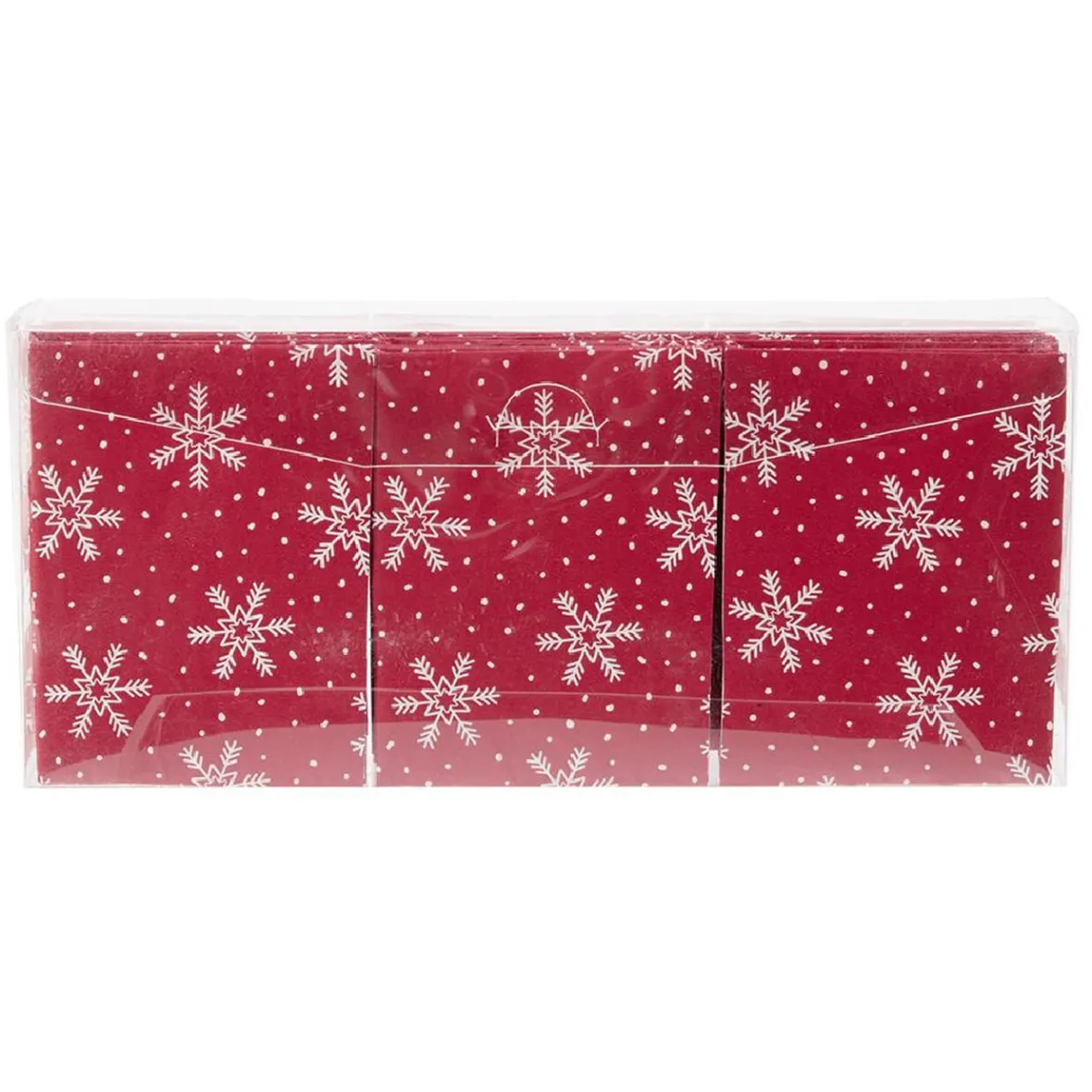 Serviette origami en papier rouge motif flocon blanc x12-Gifi Discount