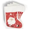 Serviette papier forme botte Noël rouge et blanc x20-Gifi Discount