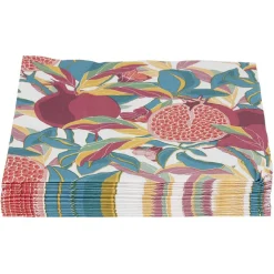 Serviette papier motif exotique grenade feuillage 33x33cm 3 plis x20-Gifi Clearance