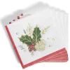 Serviette papier Noël motif houx blanc et rouge x20-Gifi