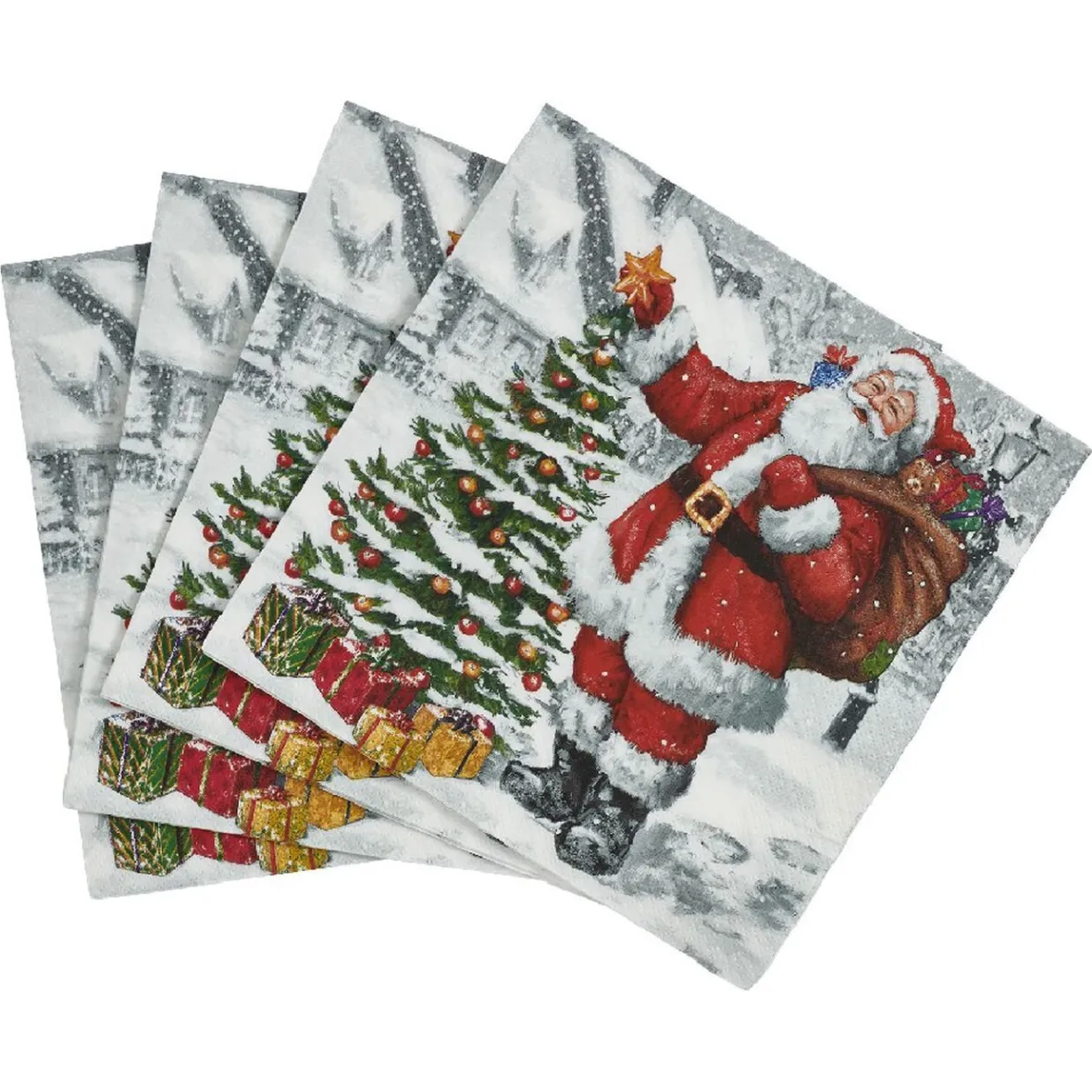 Serviette Père Noël et sapins x20-Gifi