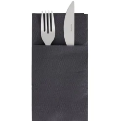 Serviette range couverts 40cm noir x20-Gifi New