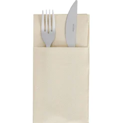 Serviette range couverts 40cm beige x20-Gifi