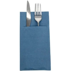 Serviette range couverts 40cm bleu canard x20-Gifi Outlet