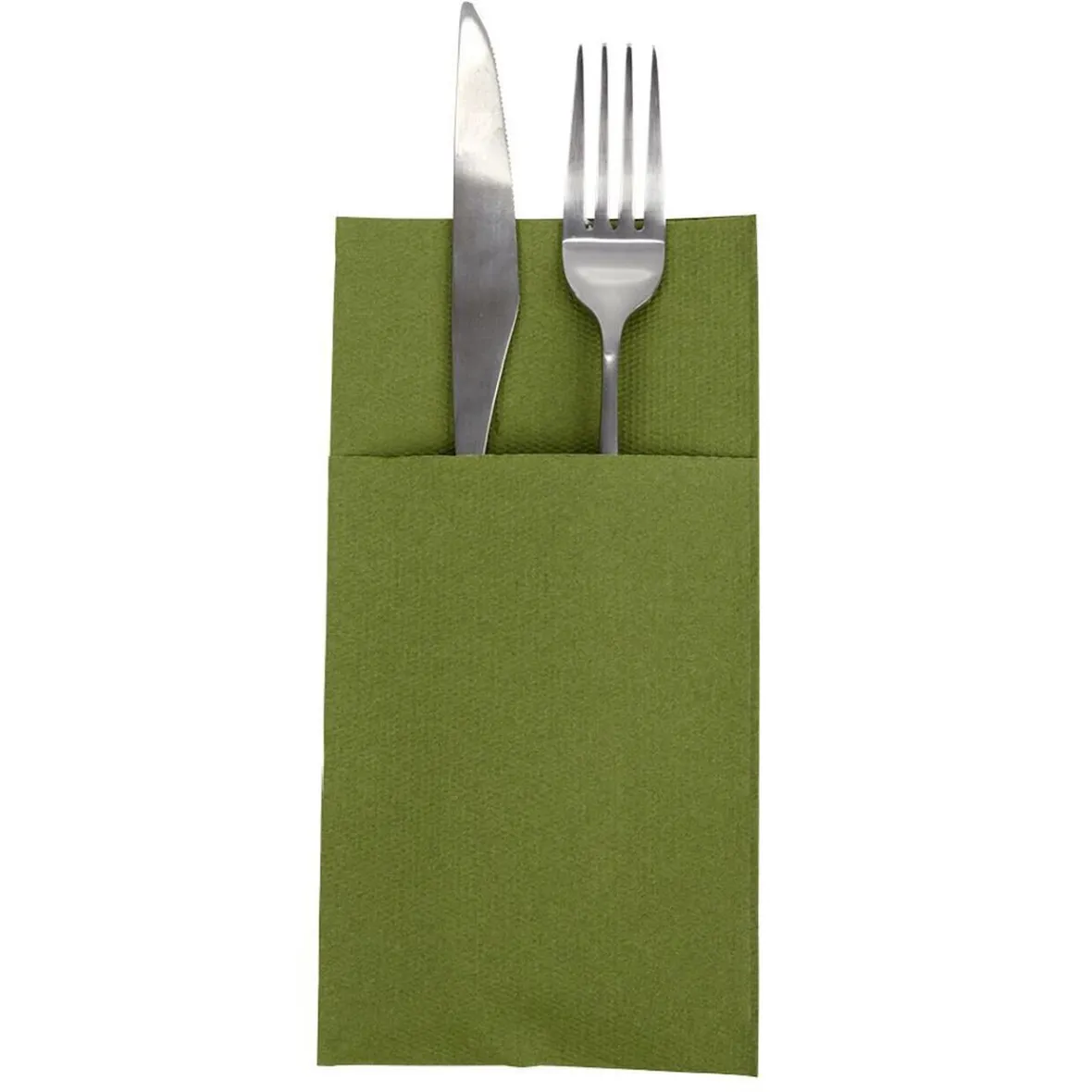 Serviette range couverts 40cm vert olive x20-Gifi New