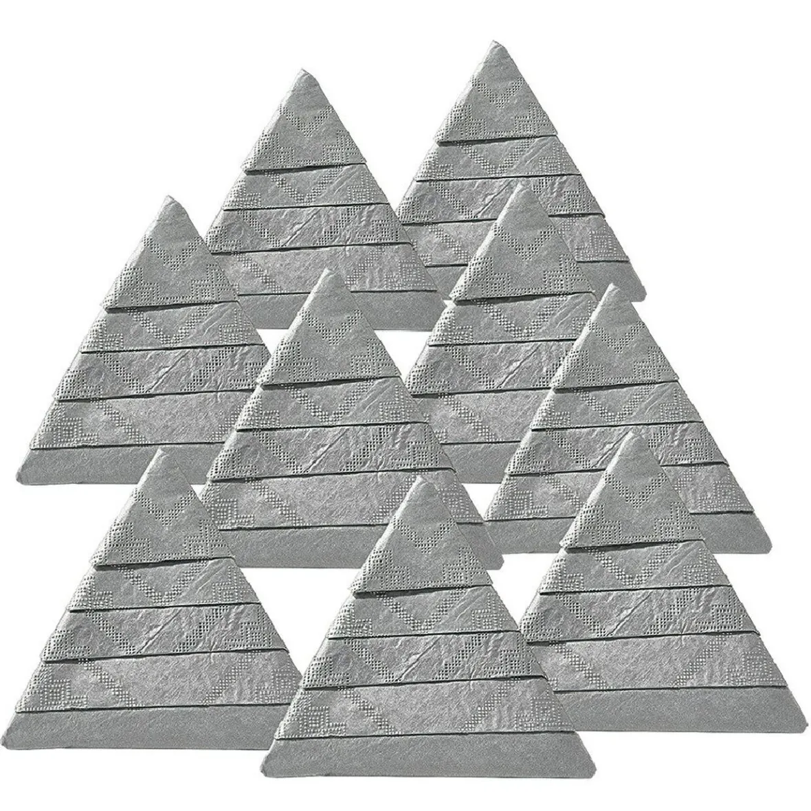 Serviettes de table pré-pliées forme sapin argentées-Gifi Outlet