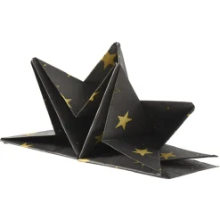 Serviettes de table pré-pliées noires étoiles dorées-Gifi Hot