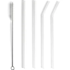 Set 4 pailles en verre avec écouvillon-Gifi Clearance