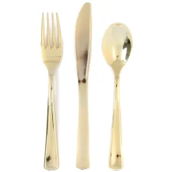 Set couverts jetables 6 personnes doré-Gifi Hot