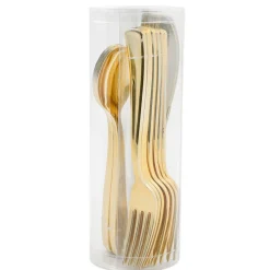 Set couverts jetables 6 personnes doré-Gifi Hot