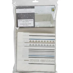 Set décoration de table anniversaire blanc et gris-Gifi Hot