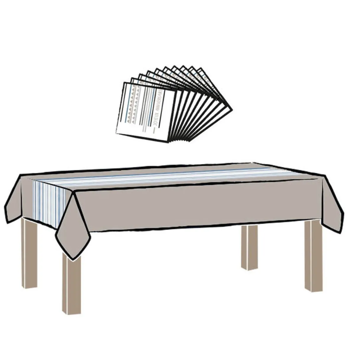 Set décoration de table anniversaire blanc et gris-Gifi Hot