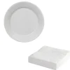 Set de 50 assiettes carton et 50 serviettes blanches-Gifi Best