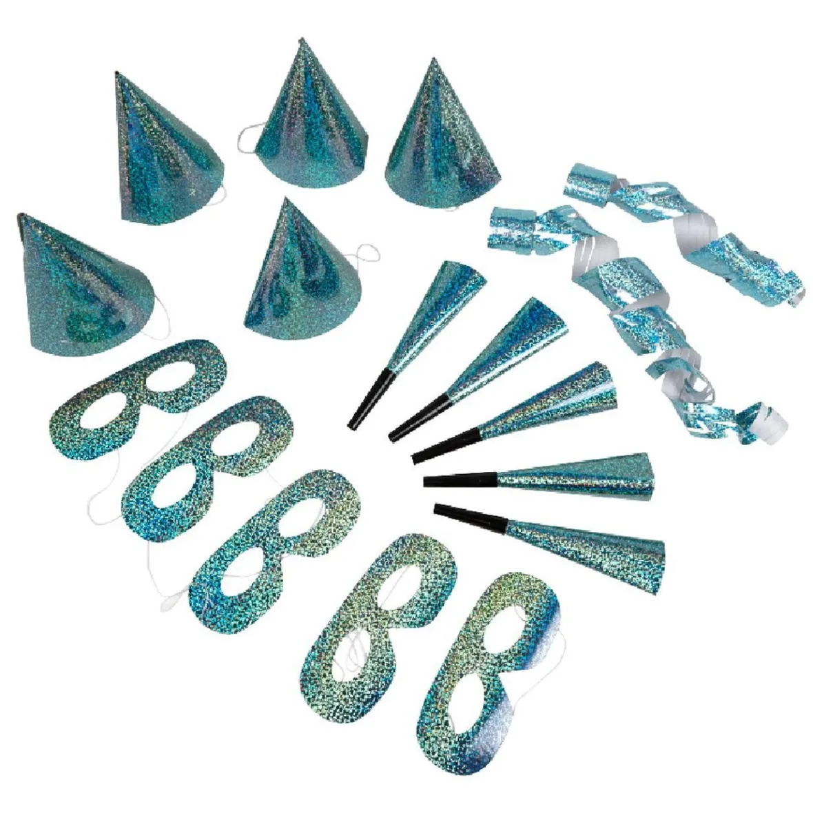 Set de Cotillon Holographique pailleté pour 5 personnes-Gifi Discount