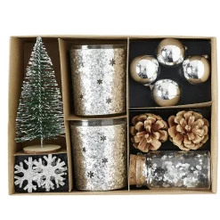 Set de Noël décoration de table argenté-Gifi Online