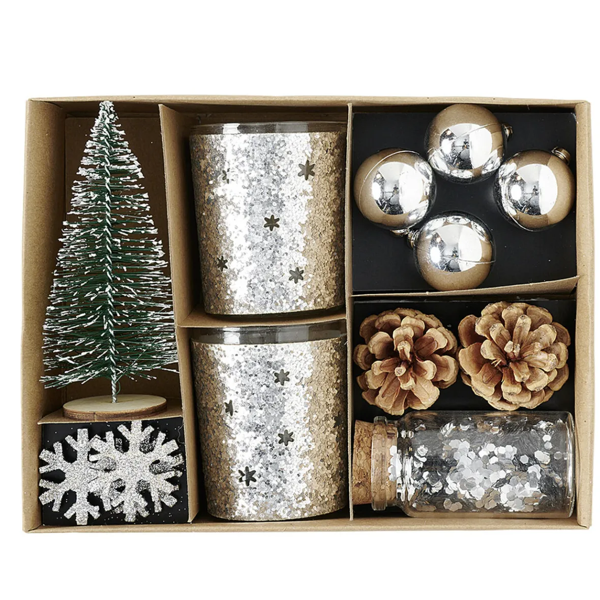 Set de Noël décoration de table argenté-Gifi Online