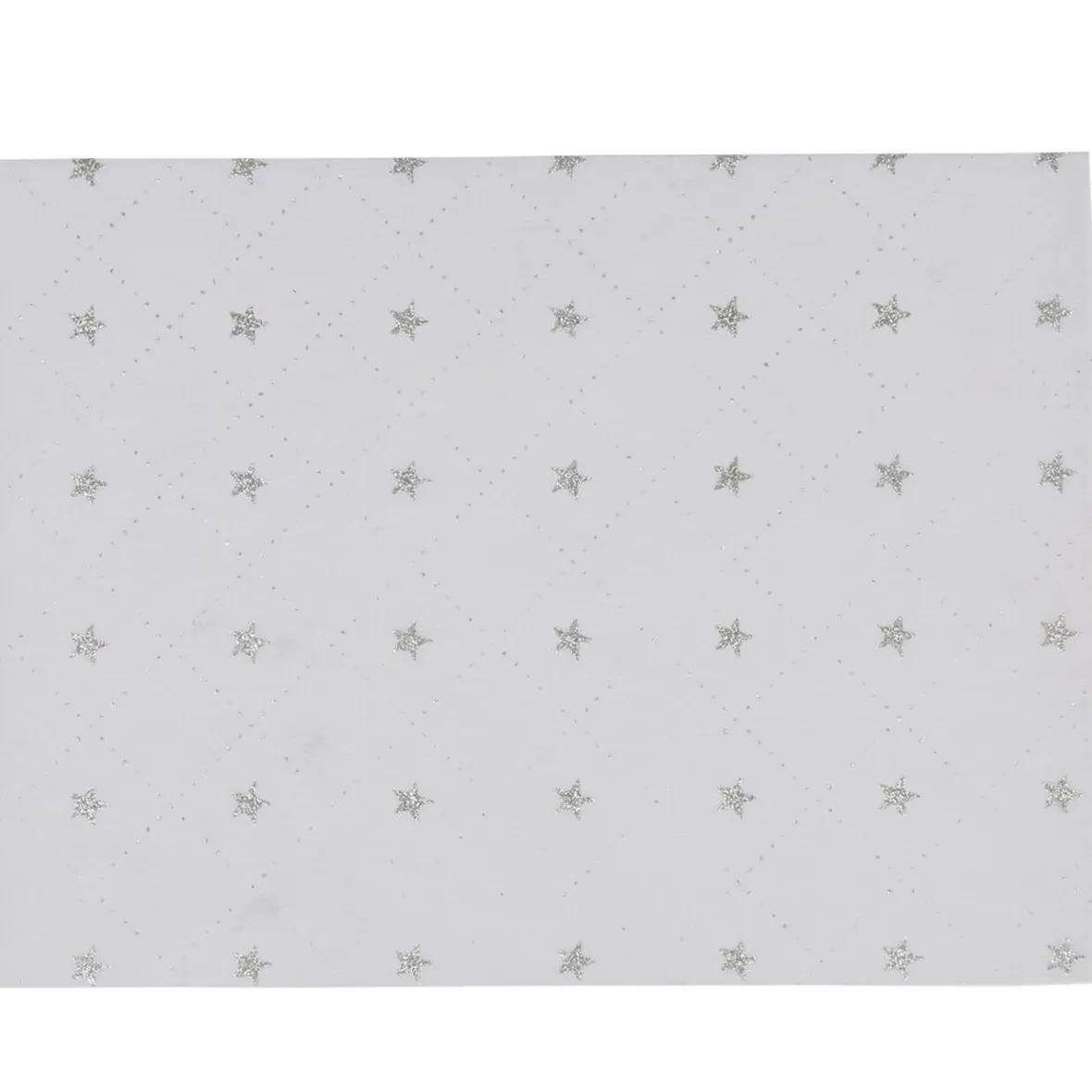 Set de table blanc quadrillage étoiles argentées x8-Gifi Online