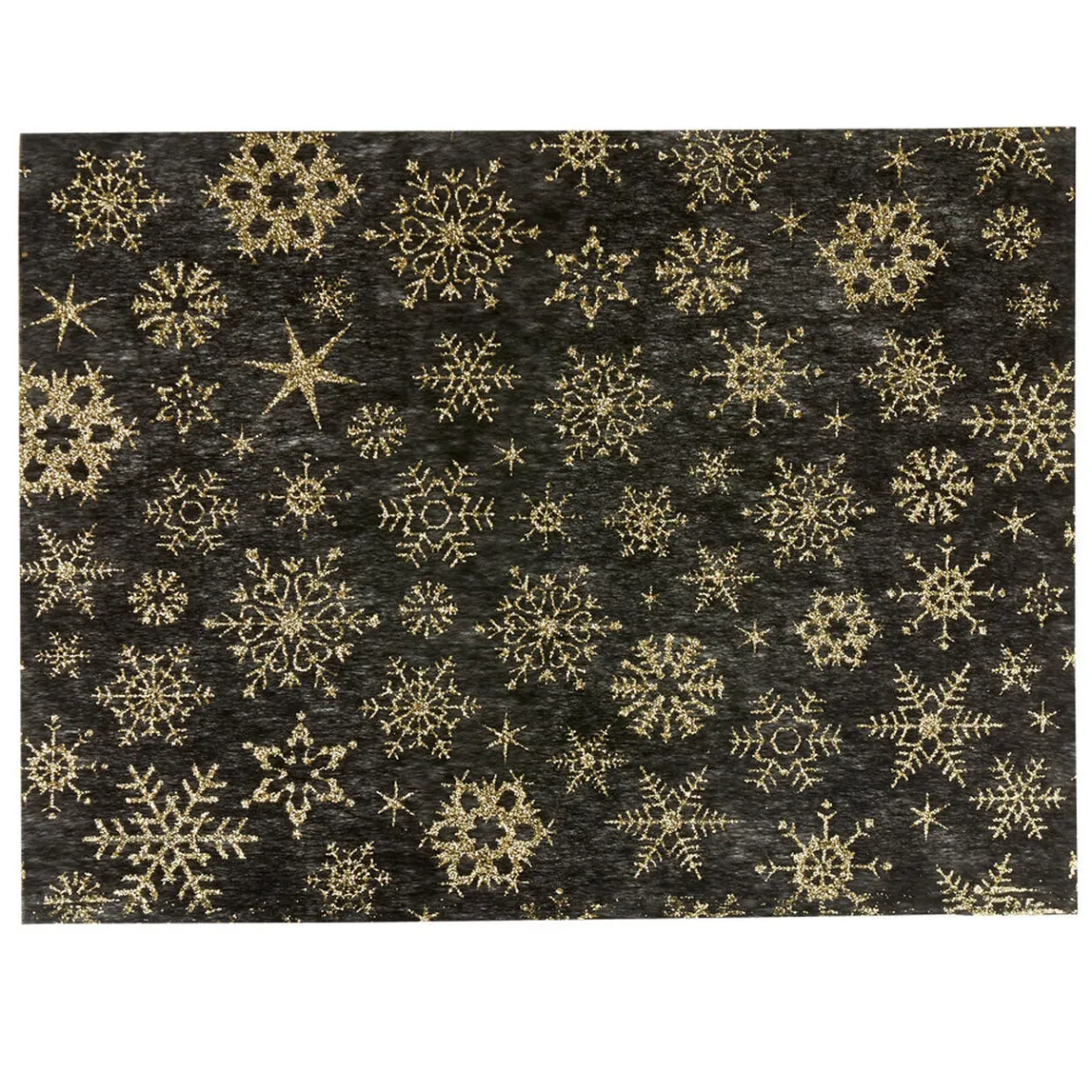 Set de table noir design flocons dorés x8-Gifi Online