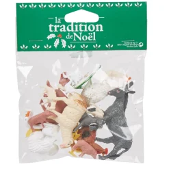 Set sujets animaux pour village de Noël H. 7 cm-Gifi Discount