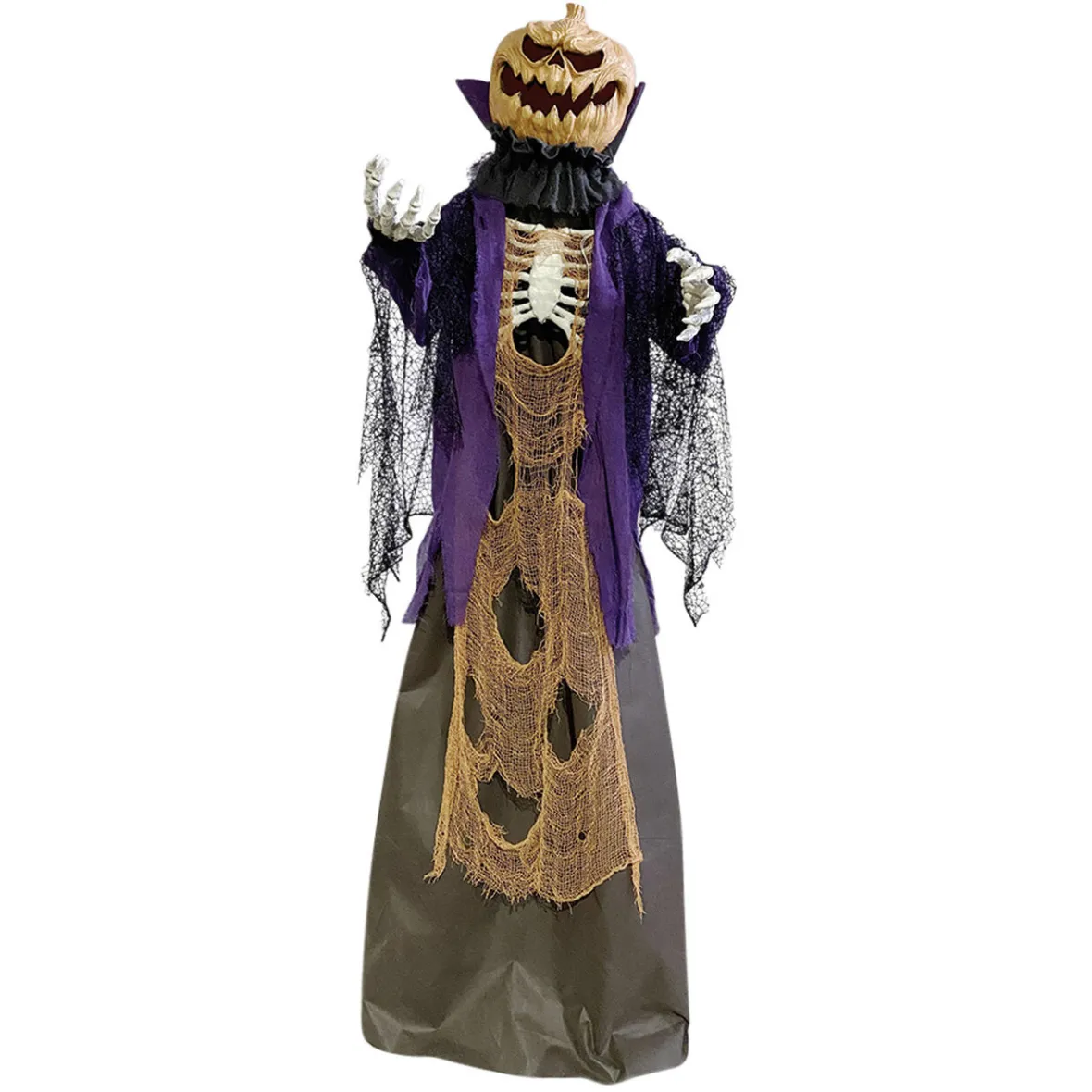 Sorcière tête citrouille Halloween animé L110xl20xH160cm-Gifi Hot