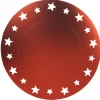 Sous assiette jetable rouge bord design étoiles ajourés x4-Gifi