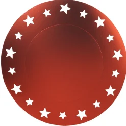 Sous assiette jetable rouge bord design étoiles ajourés x4-Gifi