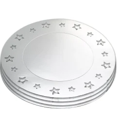 Sous-assiette argentée décor étoiles x4-Gifi Best