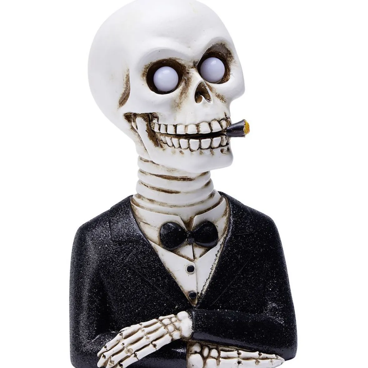 Squelette gentleman Halloween LED polyrésine noir et blanc-Gifi Sale