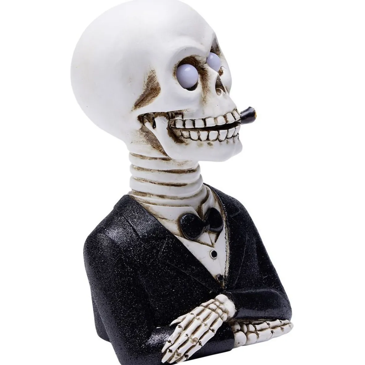Squelette gentleman Halloween LED polyrésine noir et blanc-Gifi Sale