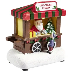 Stand vente de chocolat chaud lumineux Village de Noël-Gifi Online