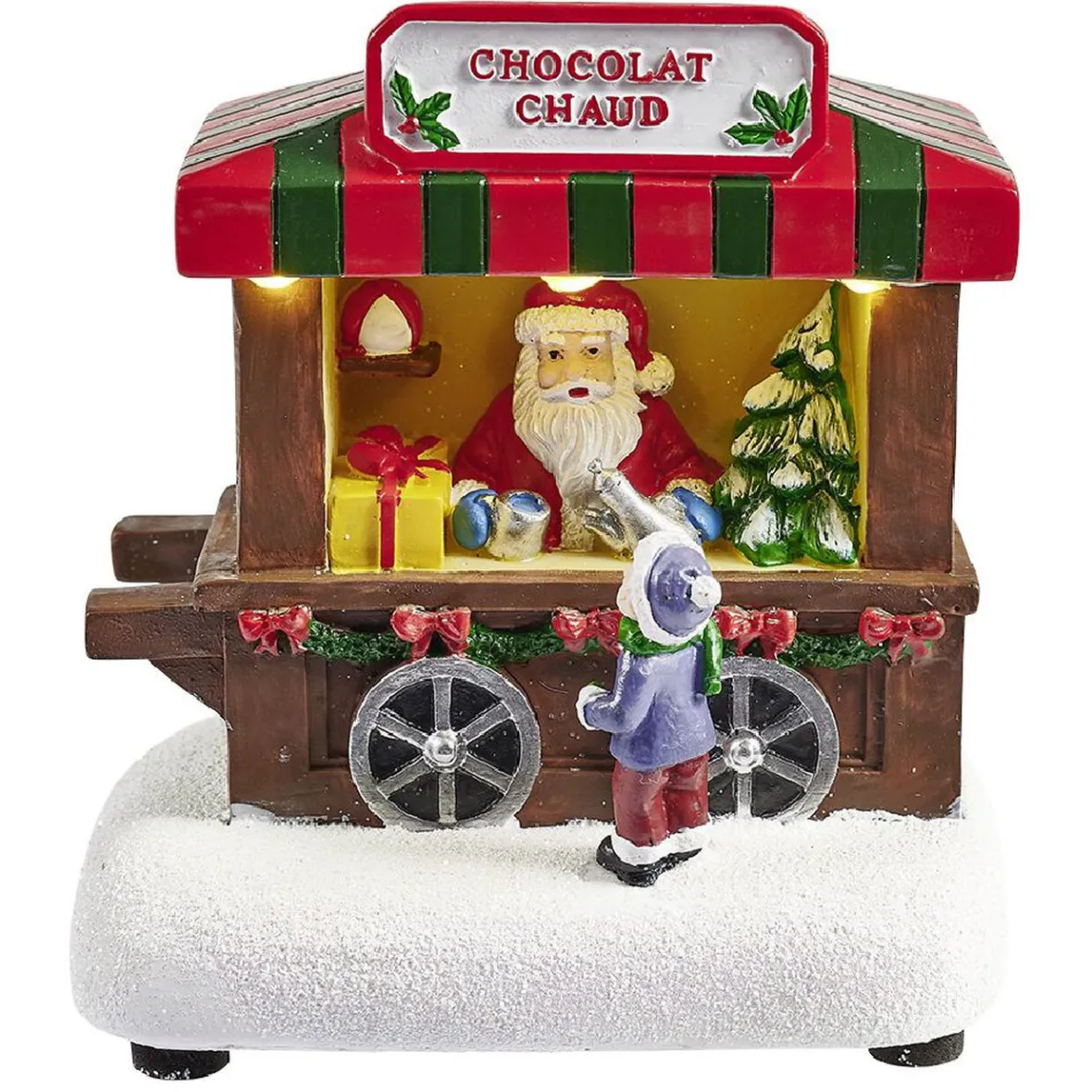 Stand vente de chocolat chaud lumineux Village de Noël-Gifi Online