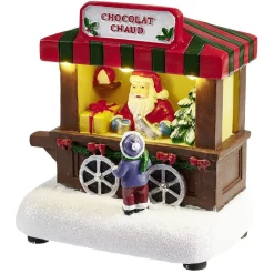Stand vente de chocolat chaud lumineux Village de Noël-Gifi Online