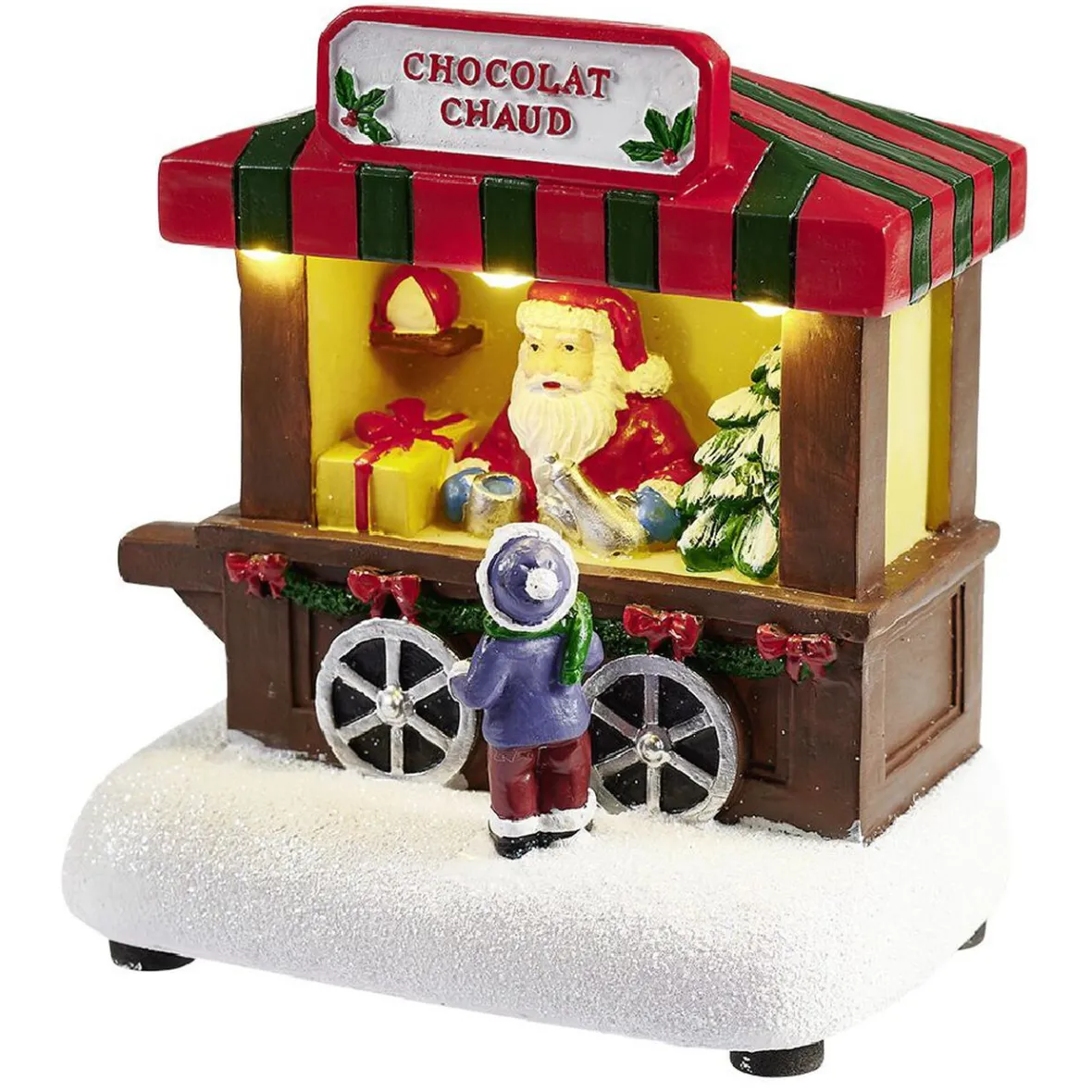 Stand vente de chocolat chaud lumineux Village de Noël-Gifi Online
