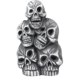 Statue de 5 crânes Halloween avec yeux lumineux-Gifi New