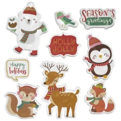 Sticker gel Noël Pingouin Renne Renard pour fenêtre-Gifi Discount
