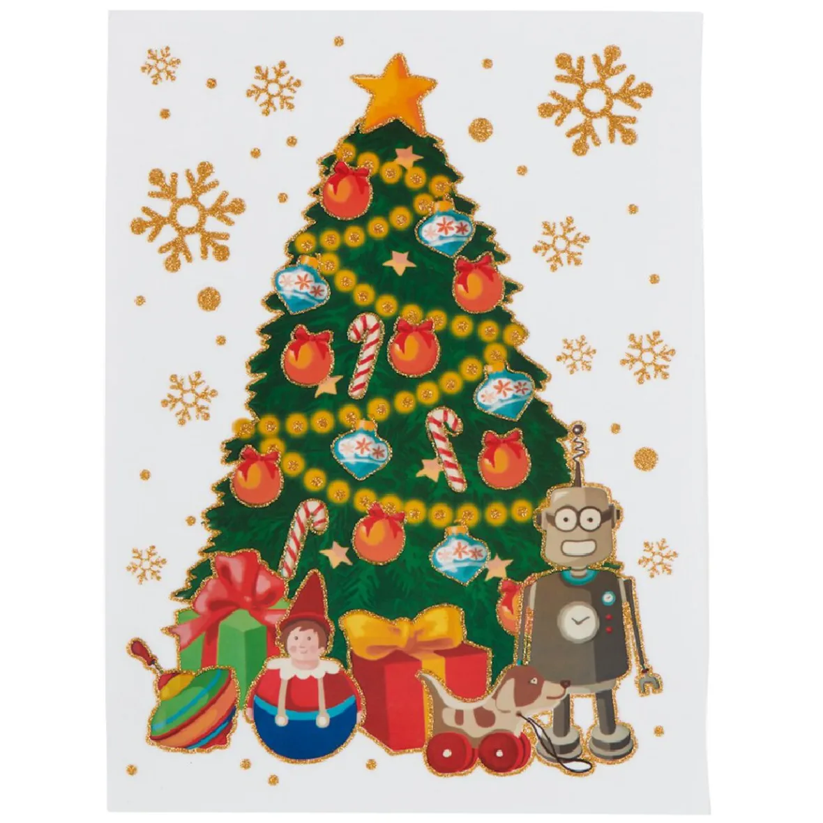 Sticker électrostatique motif sapin de Noël-Gifi Hot